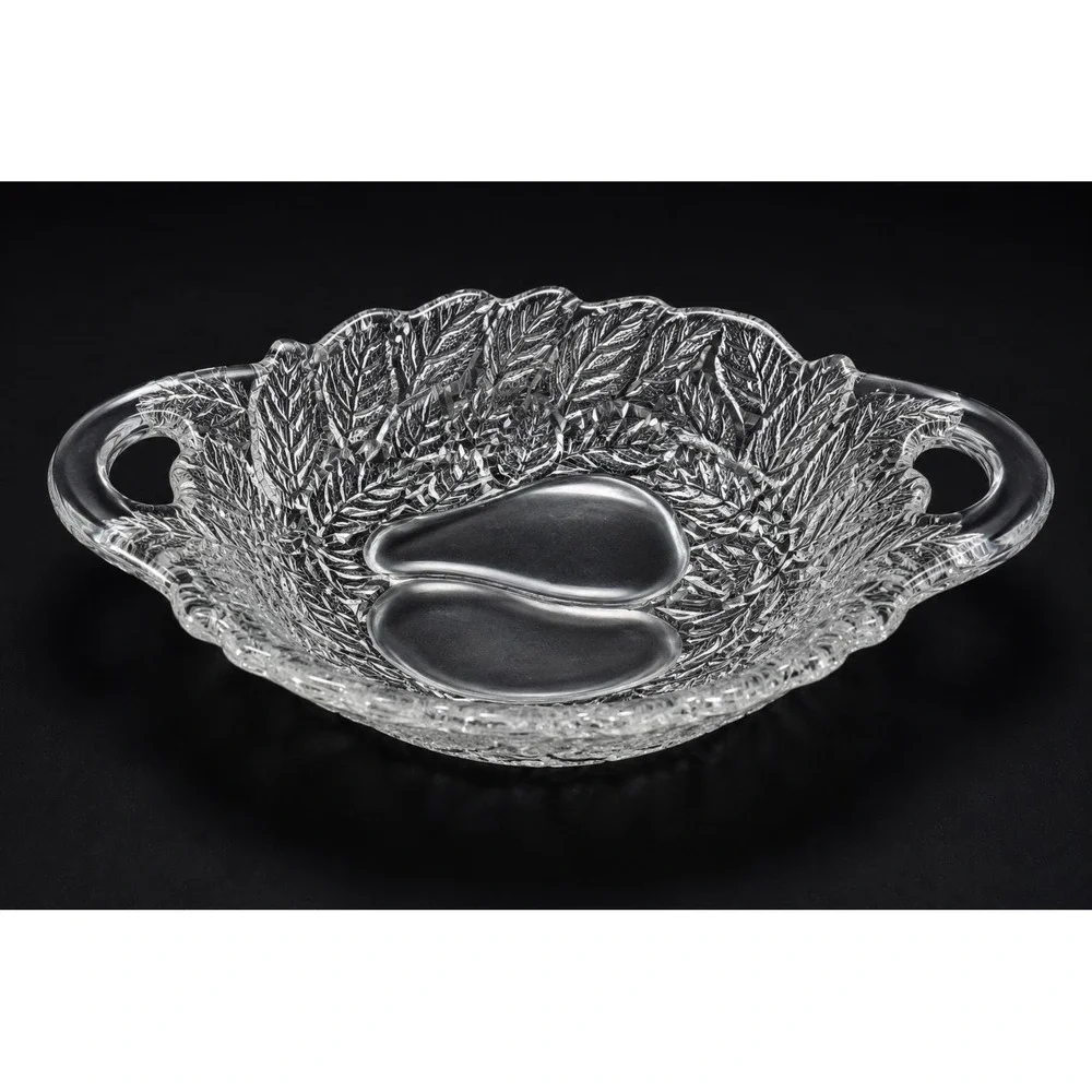 Vintage Indiana Glass Avocado Sweet Pear Clear Glass Relish Pickle Dish